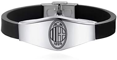 YTBLF Stainless Steel Silicone Football Sports Bracelet, Champions League, Premier League, La Liga, Bundesliga Club, Barcelona Real Madrid Stainless Steel Bracelet
