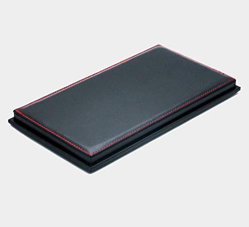 Combination of Life Collectibles Countertop Display Case(Not Fit for Boxing Gloves) with Mirrored Back Acrylic & Black Leather Base(Stitched in Red) 10-5/8 W by 5-5/8 D by 4-1/2 H inches - Thumbnail 5