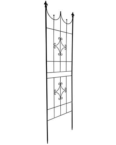 OUTOUR Larger Garden Trellis Plant Support Wire Lattice Grid Panel Stake Fence, 72"x20", for Climbing Plants, Potted Vines Vegetables Vining Flowers Ivy Roses Clematis, Lawn Backyard Patio, Black