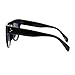 Womens Flat Top Thick Plastic Oversize Boyfriend Fit Sunglasses Black