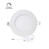 ProGreen 6W Flat LED Panel Light Lamp, Dimmable Round Ultrathin LED Recessed Downlight, 480lm, Cold White 5000K, Cut Hole 4.1 Inch, Panel Ceiling Lighting with 110V LED Driver
