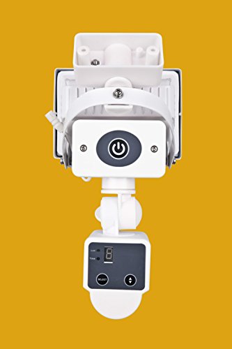 MicroSolar - Warm White - 80 LED - Waterproof - Lithium Battery - Digitally Adjustable TIME & LUX with Buttons --- Adjustable Light Fixture from Left to Right, Up and Down // Outdoor Solar Motion Sensor Light