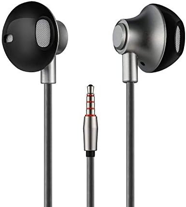 Parmeic In-Ear Earbuds Headphones, Wired Earphones Stereo Bass Noise Cancelling Ear Buds Headsets with Microphone for All 3.5mm Jack Phones and Tablets (Black)
