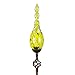 Exhart Solar Garden Stake Lights – Solar Glass Yellow Twisted Flame Garden Stakes – Handblown Glass Finial Lights, LED Accent Lights That Transform a Garden Driveway or Event (9in Glass 36in Stake)