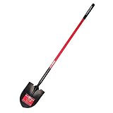 Bully Tools 92515 12-Gauge Round Point Shovel with Fiberglass Long Handle