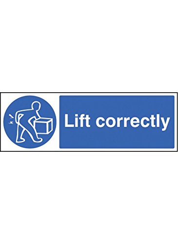 Caledonia Signs 25420G Lift Correctly Sign, Self Adhesive Vinyl, 300 mm x 100 mm