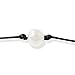 Liumart Single Pearl Choker Necklace on Genuine Leather Cord Handmade Jewelry Gift