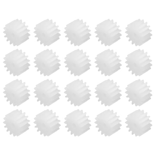MECCANIXITY 20Pcs Plastic Gears 15 Teeth Plastic Shaft Gears Model 152AA Reduction Gear for RC Car Model DIY Robot,White Module 0.5