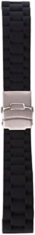 Supplylink Silicone Waterproof Sports Watch Strap Band With Deployment Clasp