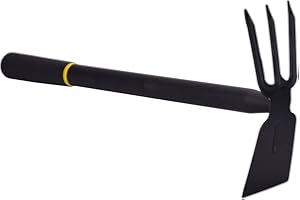 Yardwe Hoe and Cultivator, Garden Rake Hand Tiller Tool Heavy Duty Cultivator Hoe for loosening Soil Weeding Digging Flower Planting Garden Farming Agriculture Tool