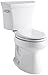 KOHLER K-3999-0 Highline Comfort Height two-piece elongated 1.28 gpf toilet with Class Five flushing technology and left-hand trip lever, seat not included, White primary