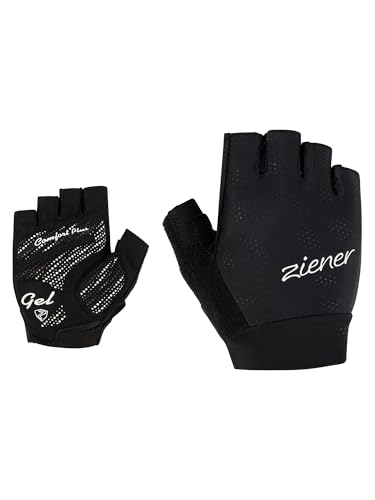 Ziener Guanti da ciclismo da donna CRISSI | Dita corta – traspirante/ammortizzante, nero, 6