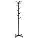 SONGMICS Rotating Hooks Coat Hat Rack Entryway Coat Tree with Base for Coat Hat Purse Jacket Espresso