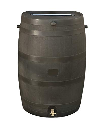 RTS Home Accents 50-Gallon Rain Water Collection Barrel with Brass Spigot, Brown (Certified Refurbished)