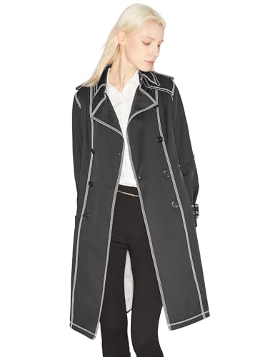 Orolay Women's Mid-Length Trench Coat Double-Breasted Classic Lapel Windbreaker Water-Resistant Belted Overcoat