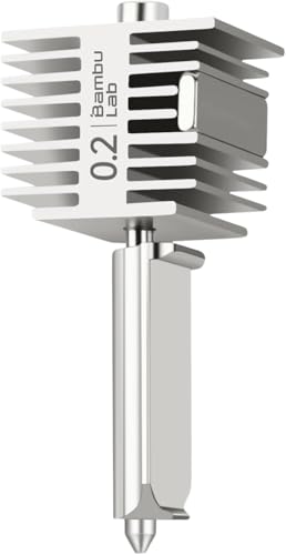 for Bambu Lab A1 .02 Nozzle for Bambu A1 Nozzle A1 Hotend Assembly for Bambu Lab A1 Hotend for Bambu A1 Hot End, 0.2 Hotend Hardened Steel 0.2mm Nozzle High Flow Stainless Steel Nozzle, Silver