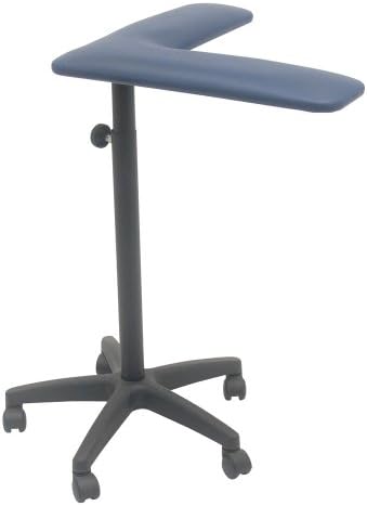Trail Med Manufacturing Height Adjustable Upholstered Portable Mobile Blood Draw Phlebotomy Curved Arm Pad Post Dark Blue Medical Vinyl