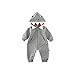 ALLAIBB Shark Baby Onesie Cotton 3D Cartoon Romper Cute Jumpsuit Hooded Outwear for Toddler Baby Boys Girls 3-24M