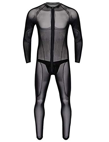 Freebily-Body-Uomo-Sexy-Hot-Catsuit-Aperta-Erotico-Lingerie-Trasparente-Biancheria-Intima-Saloppette-Collant-Uomo-Sexy-con-String-Maglietta-Maniche-Lunghe-Pigiama