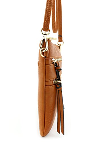 Functional Multi Pocket Crossbody Bag Brown