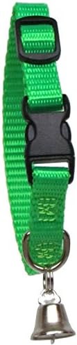 Sandia Pet Products 3/8" Regular Neon Green Ferret Collar with Bell - Adjustable 6 to 8 Inches