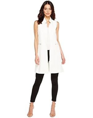 Womens Long Vest with Zips