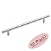Cosmas 305-128SS True Solid Stainless Steel Construction Euro Style Cabinet Hardware Bar Handle Pull - 5" (128mm) Hole Centers - 10 Pack