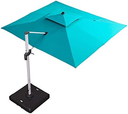 Amazon Com Purple Leaf 9 X 12 Double Top Deluxe Rectangle Patio Umbrella Offset Hanging Umbrella Outdoor Market Umbrella Garden Umbrella Turquoise Blue Garden Outdoor