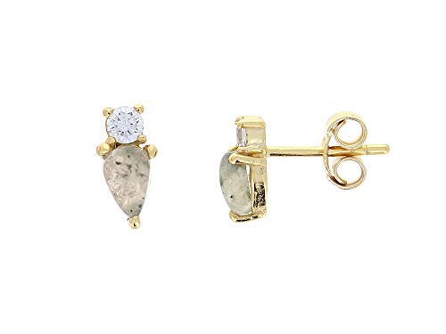 Mini Abstract Labradorite Studs Sterling Silver Tiny Earrings Dainty 8mm (gold-filled, labradorite)