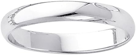 Dainty 10k White Gold Endless Classic Band Dainty 3mm Wedding Ring for Women