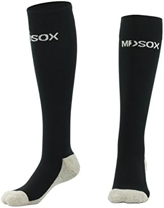 Graduated Compression Socks for Men & Women | MDSOX 20-30 mmHg | - Ideal for Everyday Use, Travel, Running, Maternity Pregnancy, Nursing, Circulation & Recovery (Black, XX-Large)