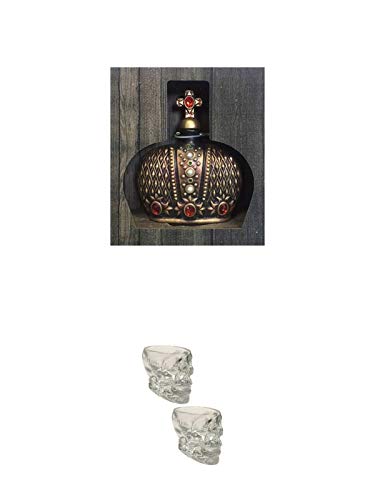 Zlatogor Prestige Korona Wodka mit Krone 0,5 Liter + Wodka Totenkopf Shotglas 2 Stück