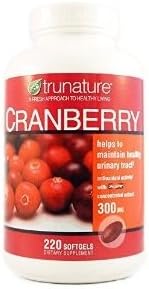 Trunature Cranberry 300 Mg Helps to Maintain Healthy Urinary Tract: 220 Softgels