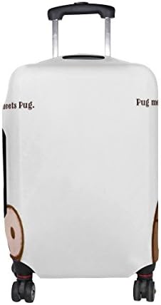 Aumimi Pug Meets Pig Luggage Cover Elastic Protector Fits M 23-26 in Suitcase