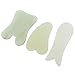 Beautyours Gua Sha Massage Tool Nature Quartz Jade Stone Guasha Scraping Board for SPA Acupuncture Therapy Trigger Point Treatment on Face Eye Neck Arm, Should - Pack of 3, Green