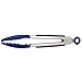 Tovolo Mini Silicone Easy-Grip Tongs, Non-Slip Handle, 8.25 Inches, Blue