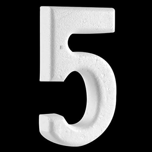 Pinflair Polystyrene Shapes - Number '5', 100mm approx