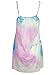 PERSUN Rainbow Tie Dye Weave Spaghetti Strap Mini Dress Top