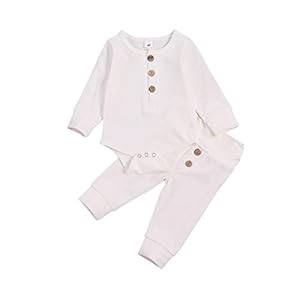 MoccyBabeLee Pasgeboren Baby Jongen Kleding Katoen Lange Mouwen Romper Bodysuit Broek Outfits Baby Jongens Pyjama 0-18…
