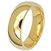 Crazy2Shop 6MM Stainless Steel Yellow Gold Plated High Polished Comfort Fit Traditional Dome Wedding Ring