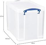 Really Useful Box 24 Litre Clear Plastic Storage Box with Lid view 6