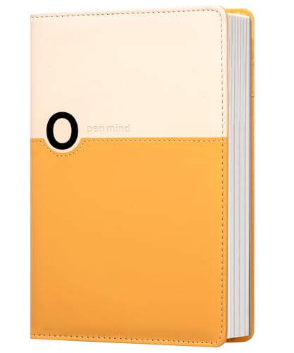CAGIE Lined Journals for Writing, Two-Toned Hardcover Journal Notebook for Women, 256 Pages A5 Journal with 100GSM Thick Paper for Work Note Taking Diary, Refillable Design,8.6 x 5.7 Inch,Yellow