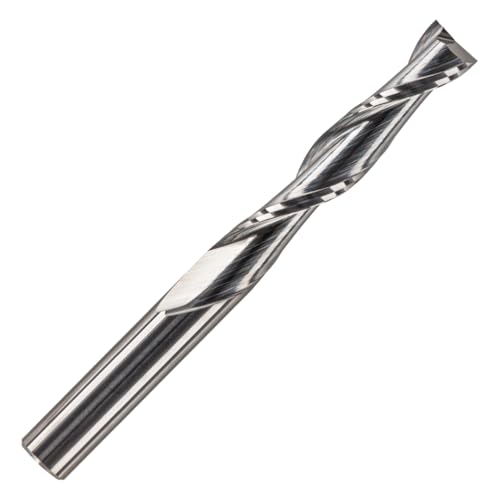 1/4" (6.35mm) x 32mm Flute x 1/4" Shank Solid Carbide Spiral 2 Flute Up Cut Router Bit for Wood, Hard Wood, PVC & Acrylic (1/4" x 32mm Flute) — image 1