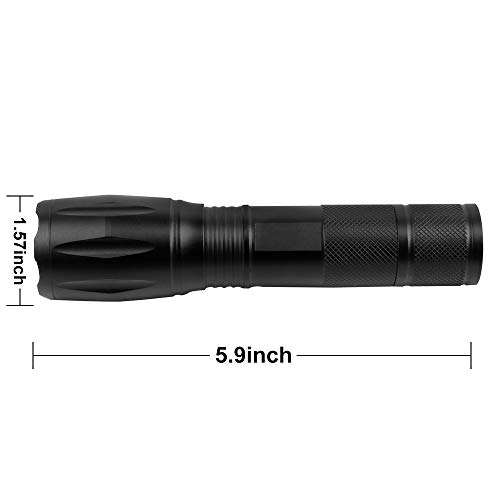 Tesinll LED Flashlight, Rechargeable(18650 Battery Included) Zoomable 1200 Lumens 5 Lighting Modes for Camping, Hiking, Travelling, Night