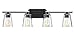 Savoy House 8-1020-4-BK Calhoun Modern Bohemian Clear Glass Bathroom Vanity Wall Light, 4-Light 240 Total Watts, 9