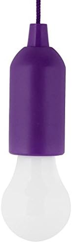 BaDou Portable LED BAnywhere Solar Pull Cord light Bulb Garden Camping Hanging LED Light Lamp Bulb (Purple)