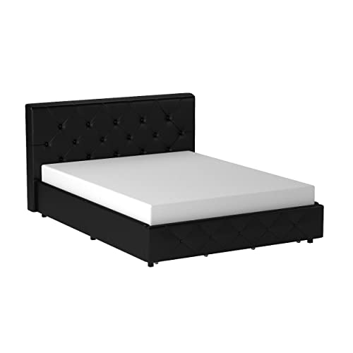 DHP Dakota Upholstered Platform Bed with Underbed Storage Drawers and