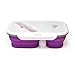 Collapsible Silicone Lunch Box, BPA Free, 2 Compartments & Utensils