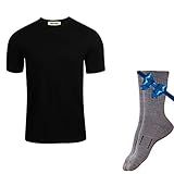 Merino.tech 100% Organic Merino Wool Lightweight Men’s T-Shirt + Hiking Wool Socks