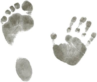 Baby Safe Inkless Footprint & Handprint Kit | black | max 8 prints for any age on coated paper | Magic Footprint Special